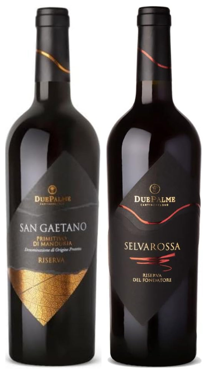 🍷 Selezione Riserve – Cantine Due Palme Primitivo di Manduria + Salice Salentino (2 Bottiglie)